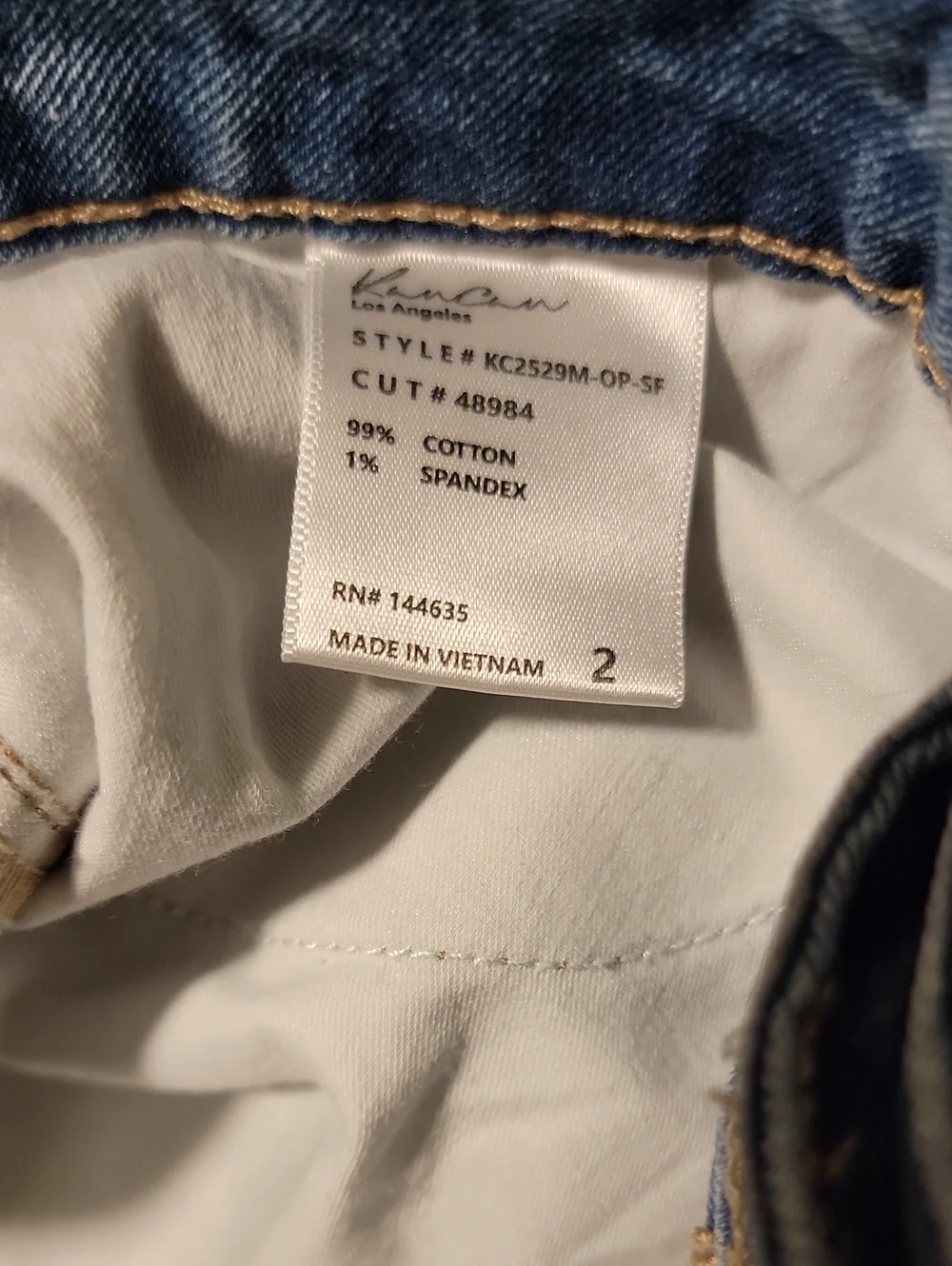 KanCan Medium Blue Distressed Jeans with Frayed Hem